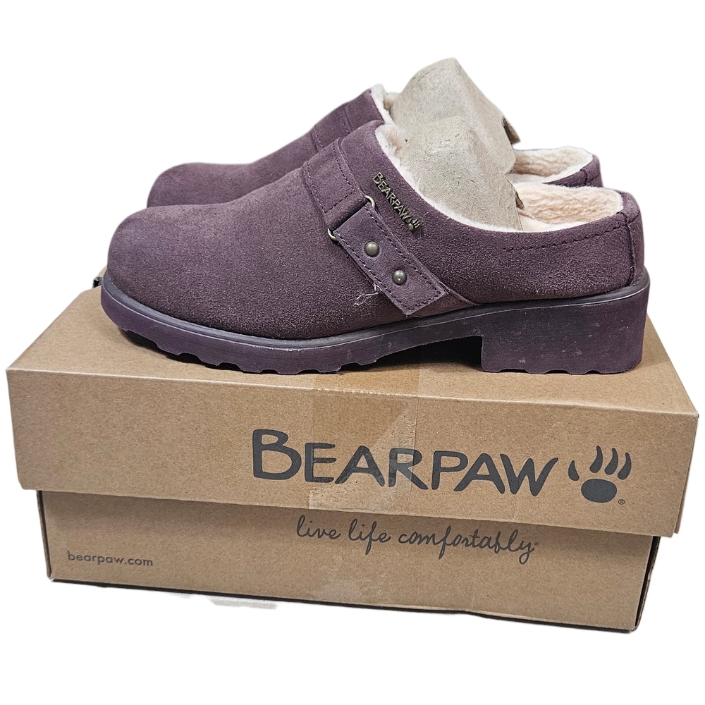 BearPaw Brown Suede Shearling Clog